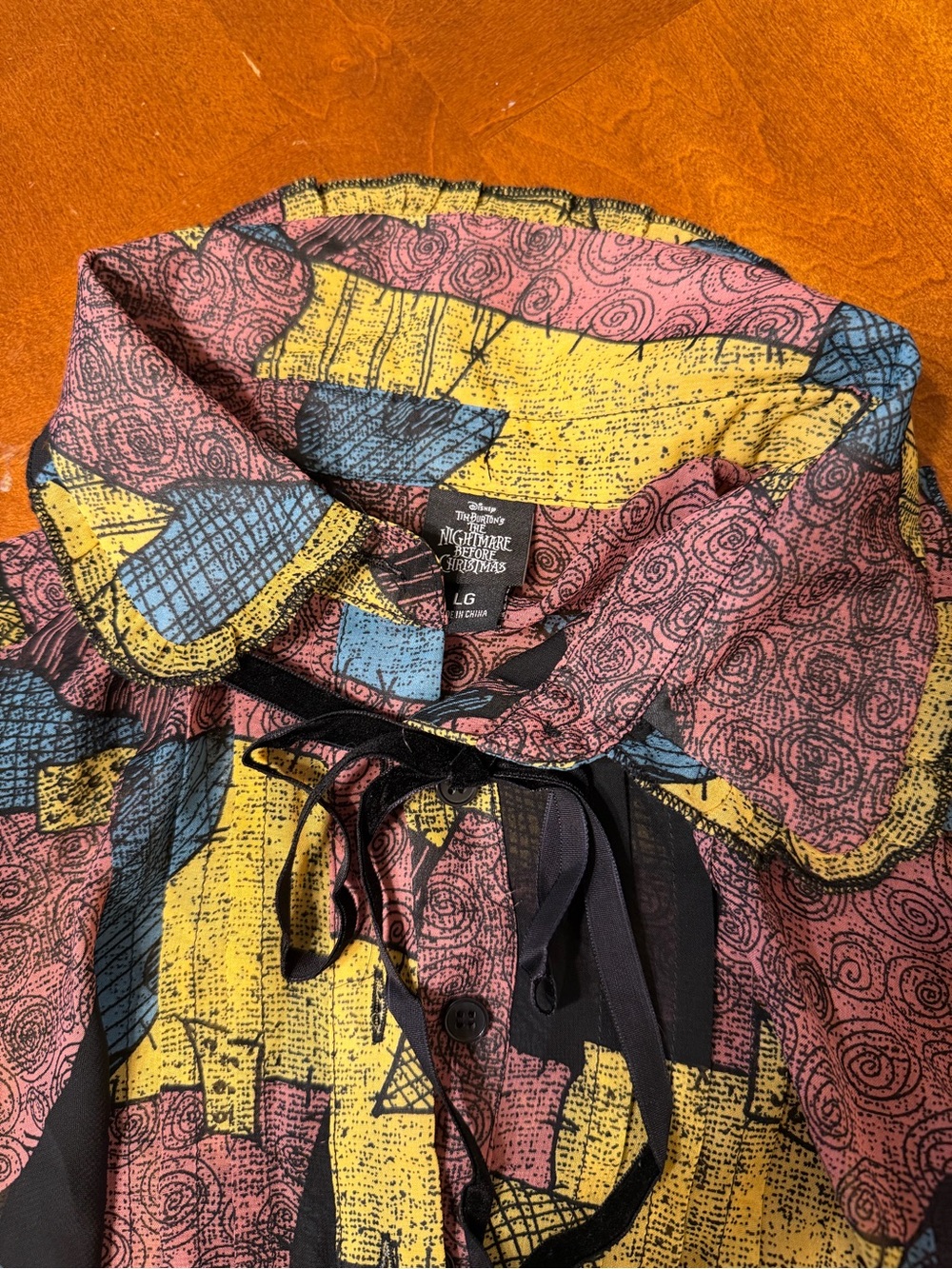 The Nightmare Before Christmas Patchwork Print Blouse - Pink, Yellow, Blue